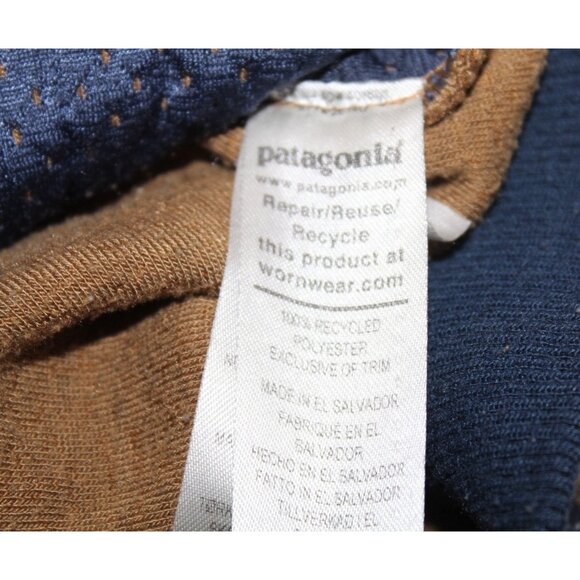Patagonia Shearling Snap T Fleece Pullover Jacket Tan Brown Blue Men’s Size XS - Picture 5 of 8